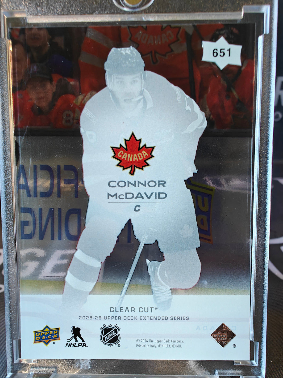 2025-26 Upper Deck Extended Series Clear Cut 4 Nations Connor McDavid