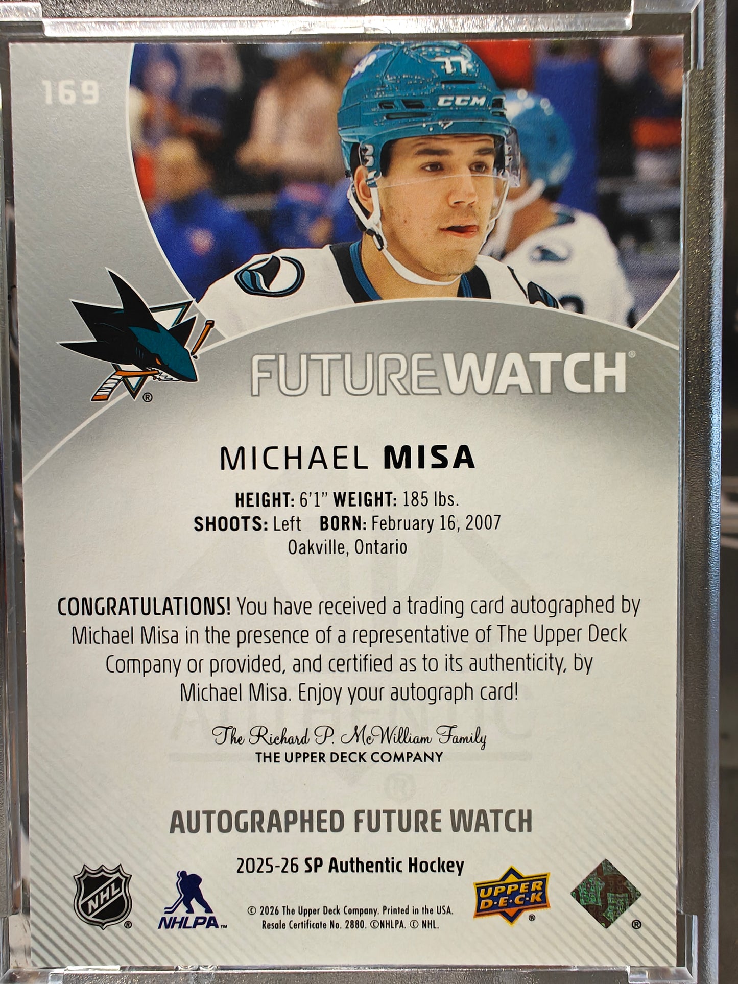 2025-26 Michael Misa Future Watch Auto /199
