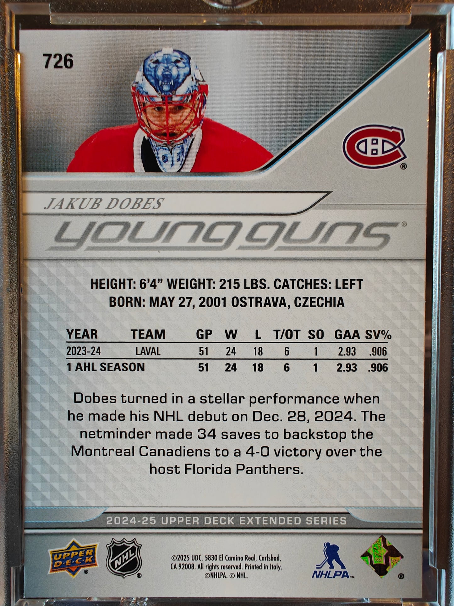 2024-25 Jakub Dobes Young Guns