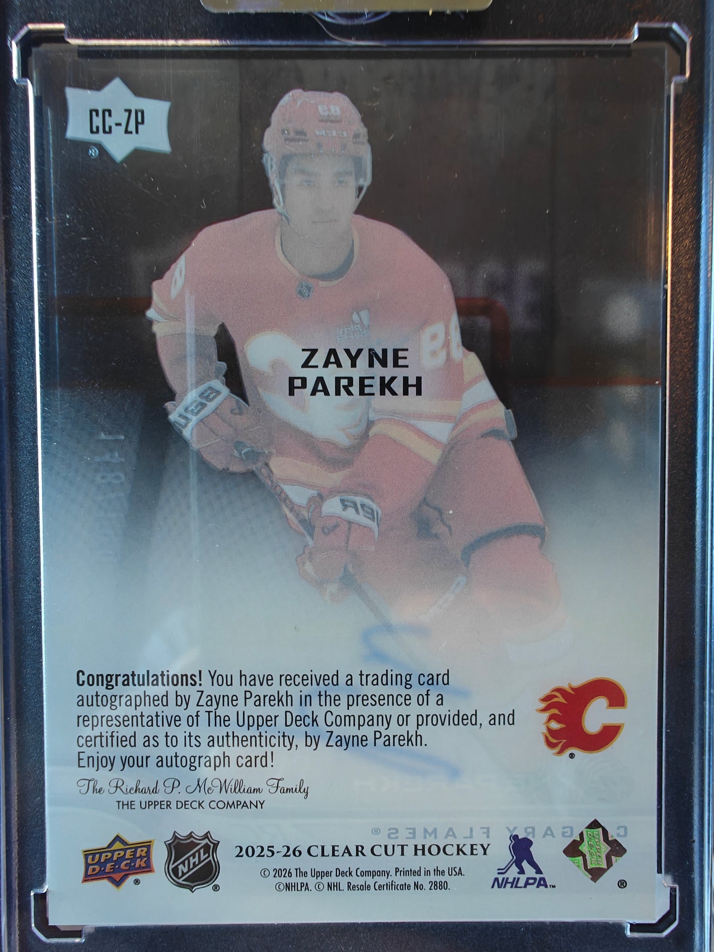 2025-26 Clear Cut Zayne Parekh Auto /199