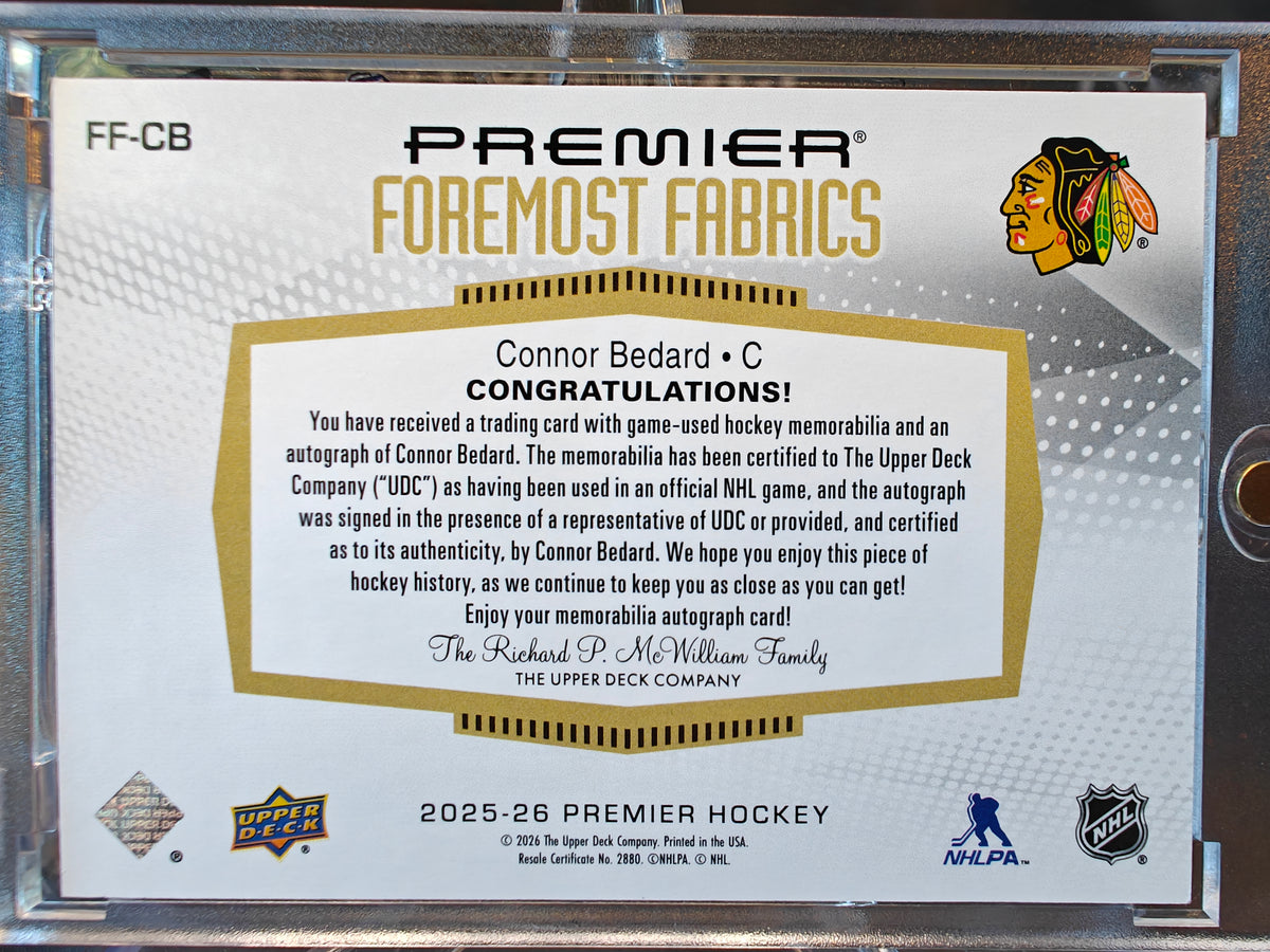 2025-26 Premier Connor Bedard Foremost Fabrics /25