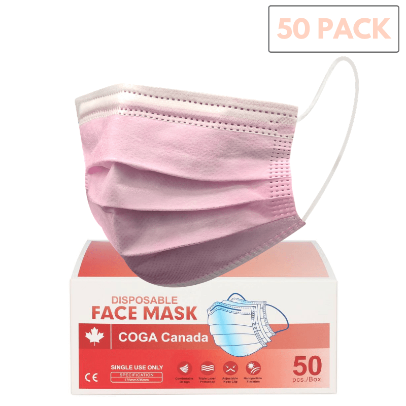 50 pack - (Green) Disposable 3ply Face Masks