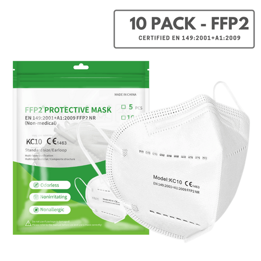 10 Pack - FFP2 Disposable Face Mask (Europe EN149 Certified) KN95