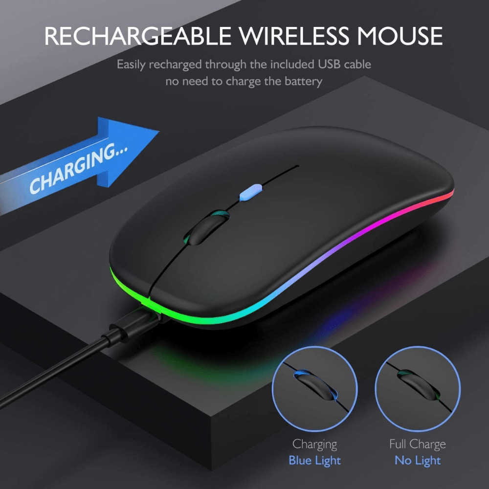 Slim LED Wireless Mouse (Black)