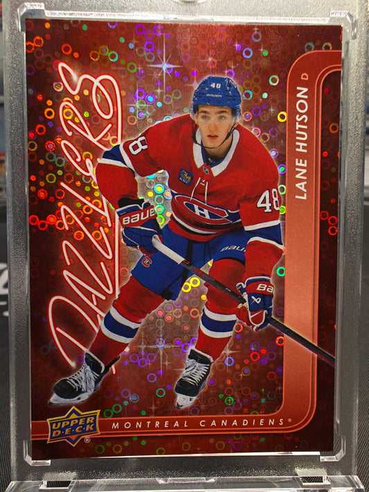 2024-25 Upper Deck Series 2 Dazzlers Lane Hutson Red RC #DZ-76 Color Match