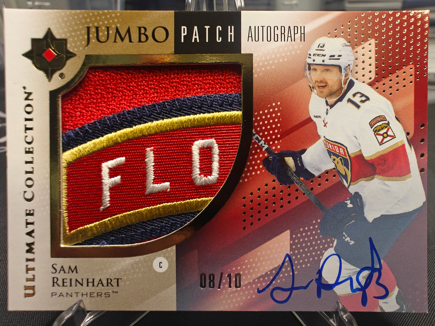 2024-25 Upper Deck Ultimate Collection Sam Reinhart Florida Jumbo Patch Auto /10