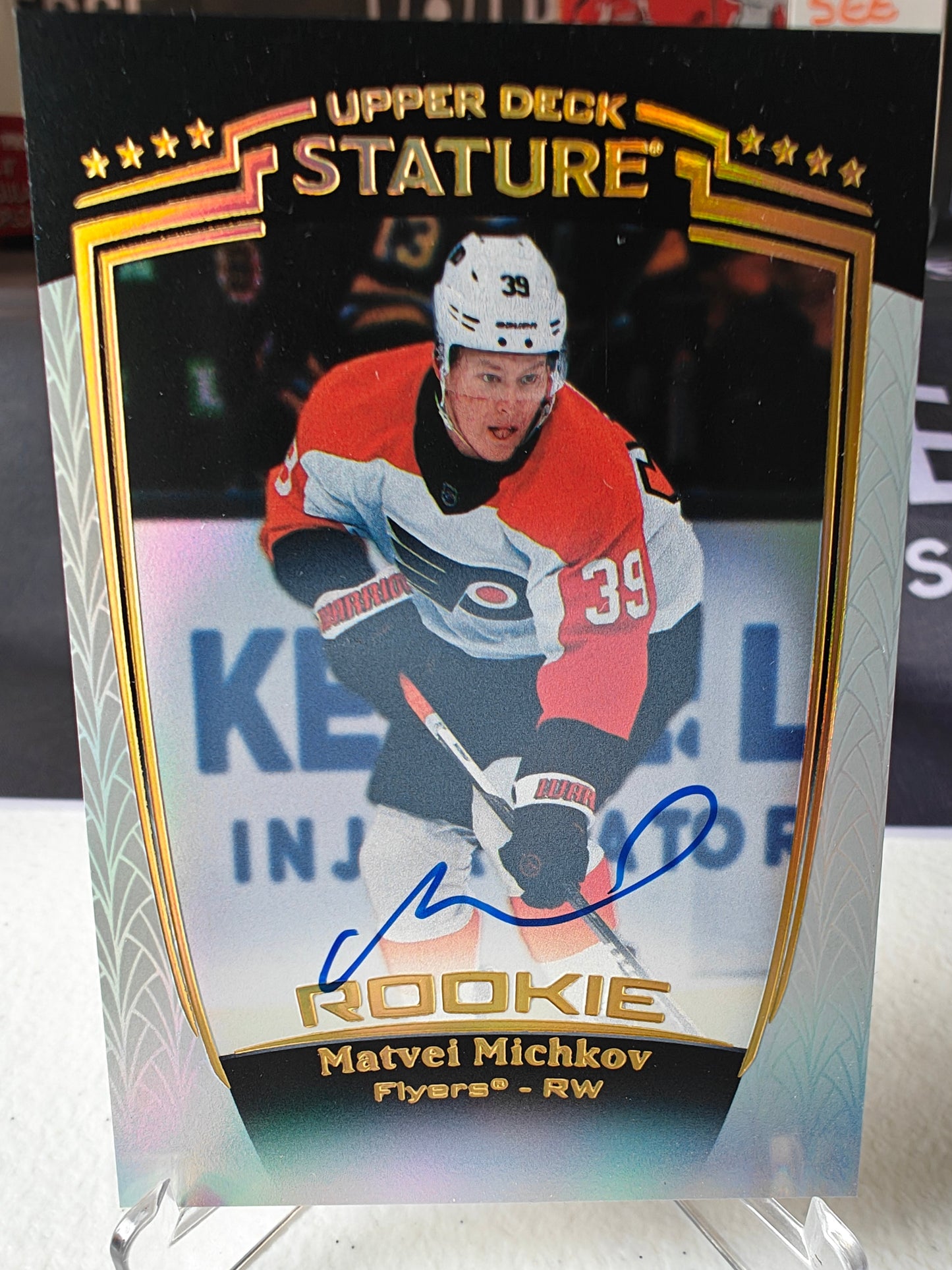 Matvei Michkov Rookie Auto Upper Deck Stature 2024-25 SSP ON CARD AUTO Flyers RC (Copy)