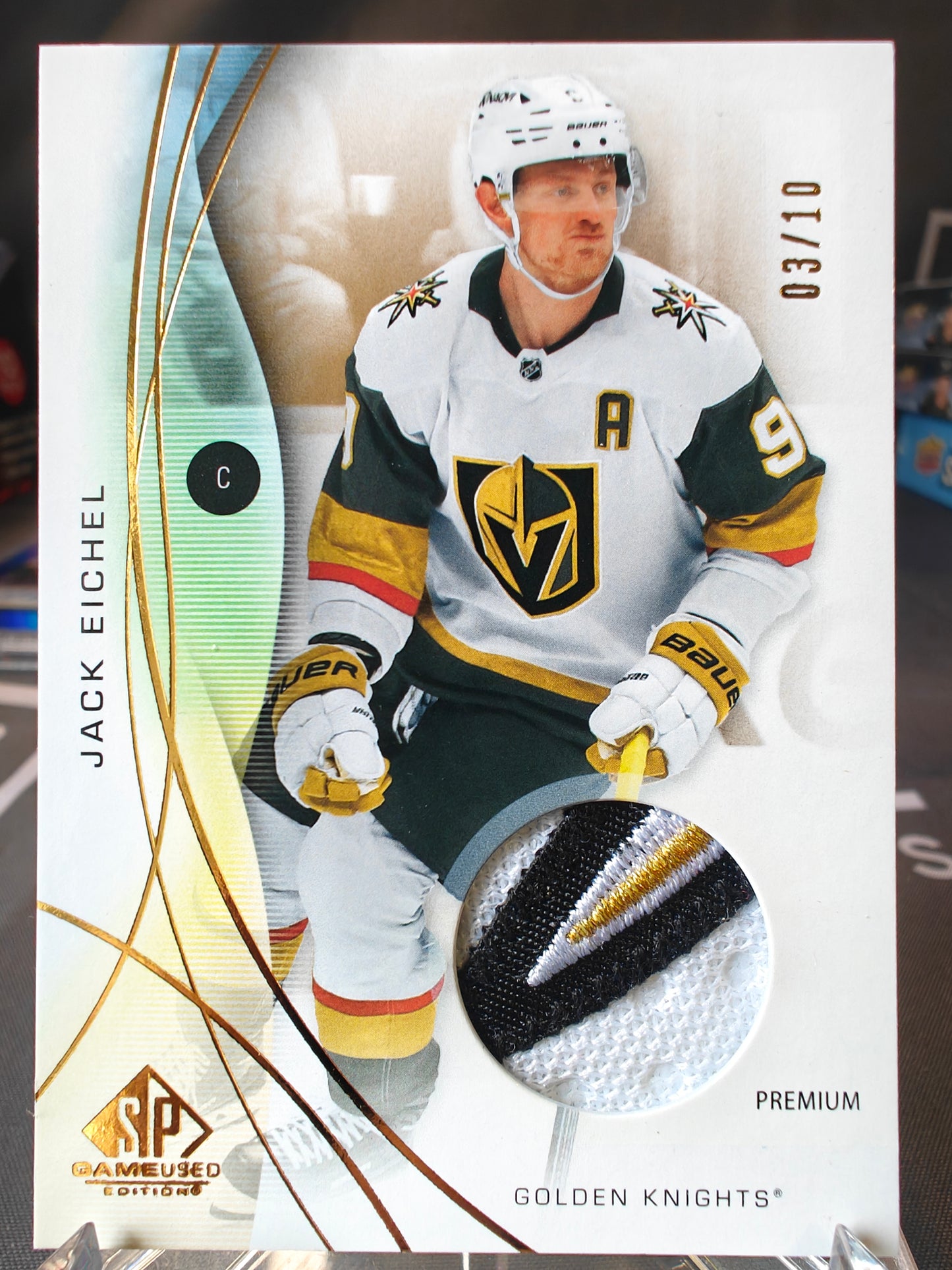 2024-25 Upper Deck SP Game Used #93 Jack Eichel Gold Premium Patch /10