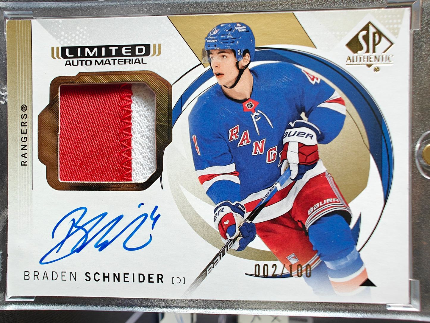 2025-26 SP AUTHENTIC Braden Schneider Limited Auto Material Path Auto /100