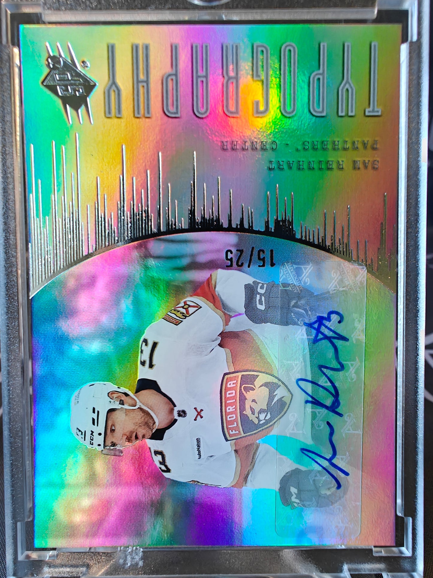 2025-26 SPX TYPOGRAPHY GOLD AUTO SAM REINHART FLORIDA PANTHERS /25