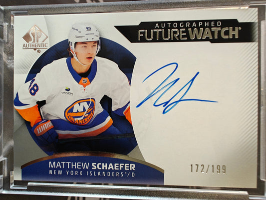 2025-26 SP Authentic Matthew Schaefer Future Watch Auto Rookie Card /199