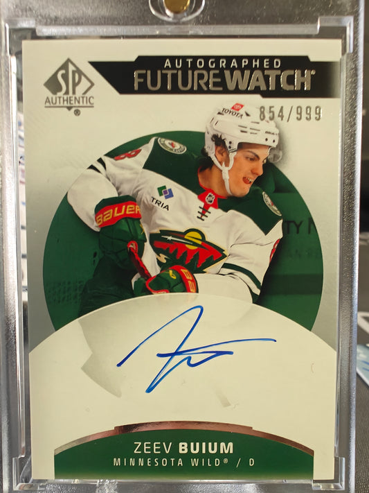 2025-26 SP Authentic Zeev Buium Future Watch Auto Rookie Card /999 Wild