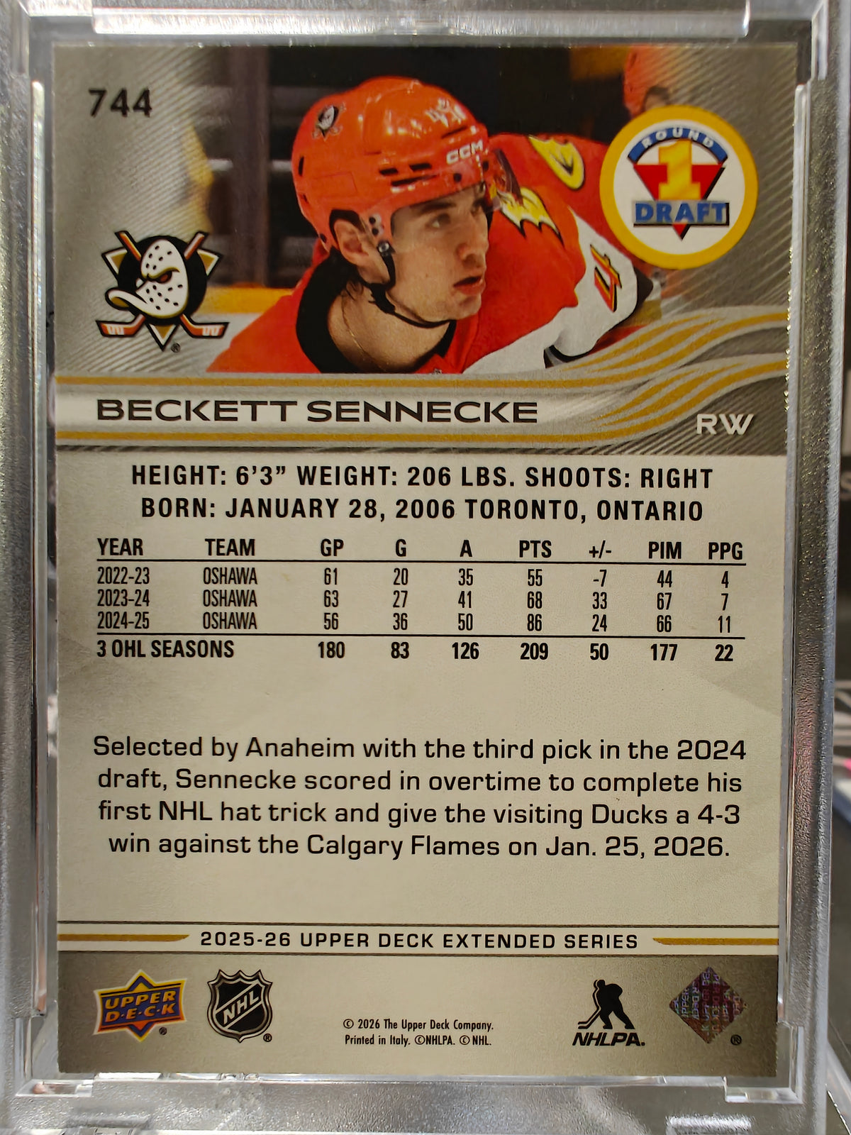 2025-26 Extended Beckett Sennecke Round 1 Draft Deluxe /250