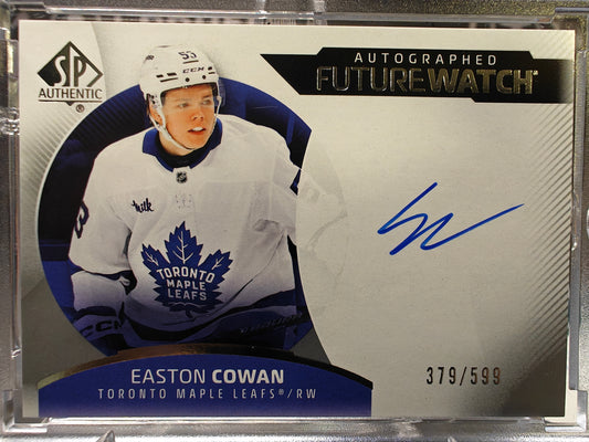 2025-26 SP Authentic Easton Cowan Future Watch Auto Rookie Card /599