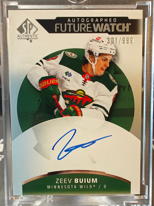 2025-26 SP Authentic Zeev Buium Future Watch Auto Rookie Card /999 Wild