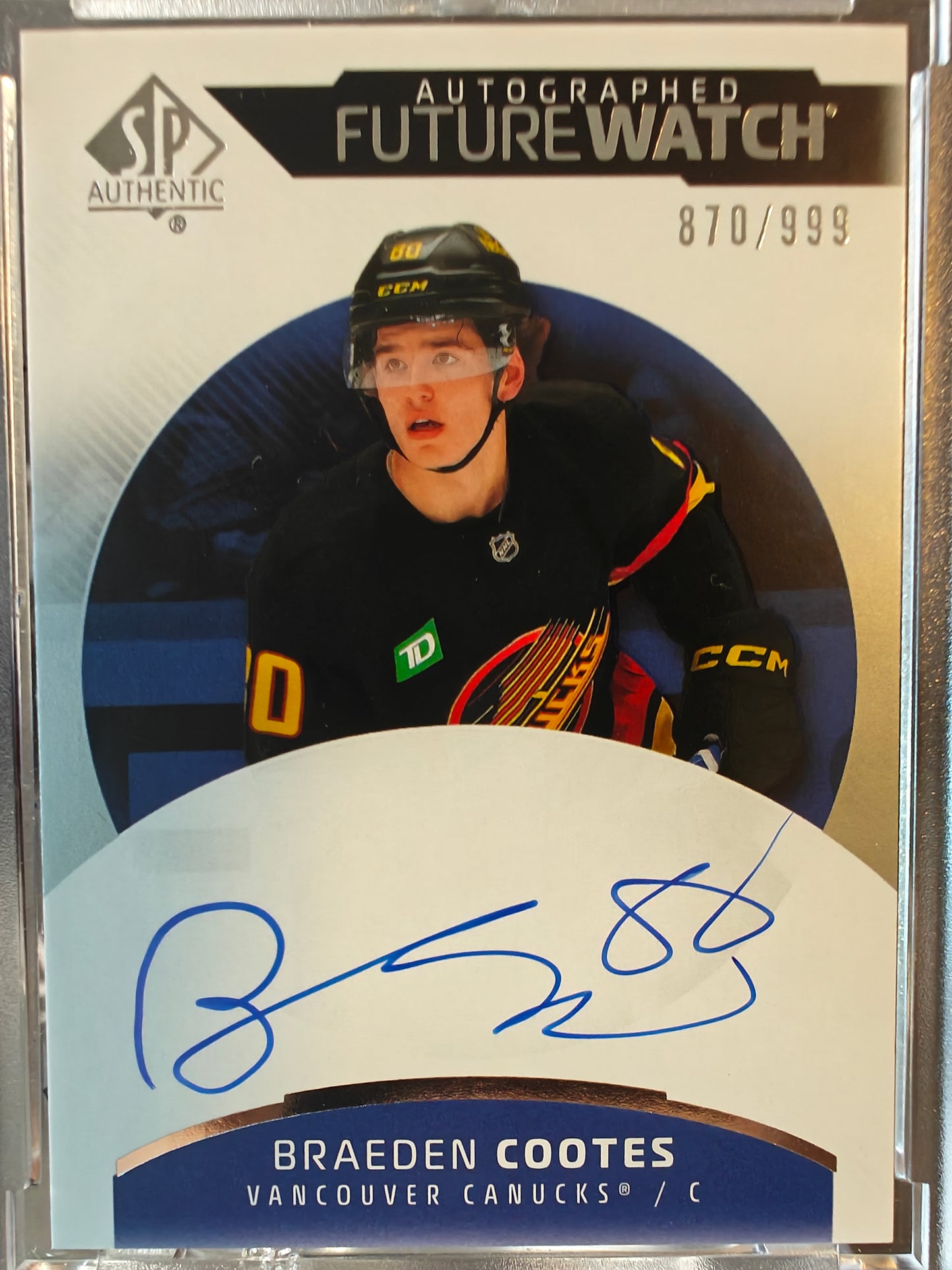 Braeden Cootes Future Watch Auto Rookie Card /999