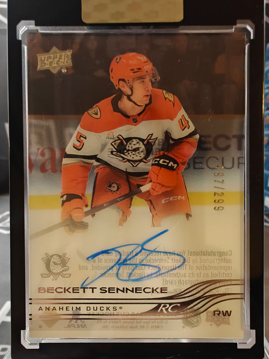 2025-26 Upper Deck Clear Cut Hockey Beckett Sennecke Rookie /299