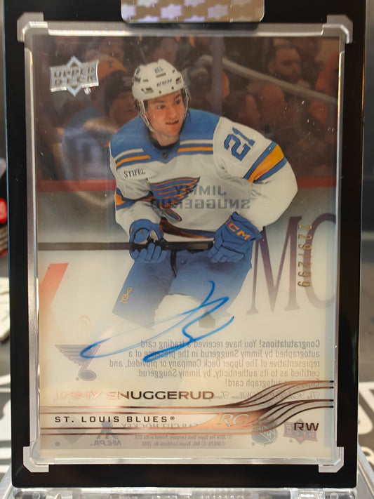 2025-26 Upper Deck Clear Cut Hockey Jimmy Snuggerud Rookie /299