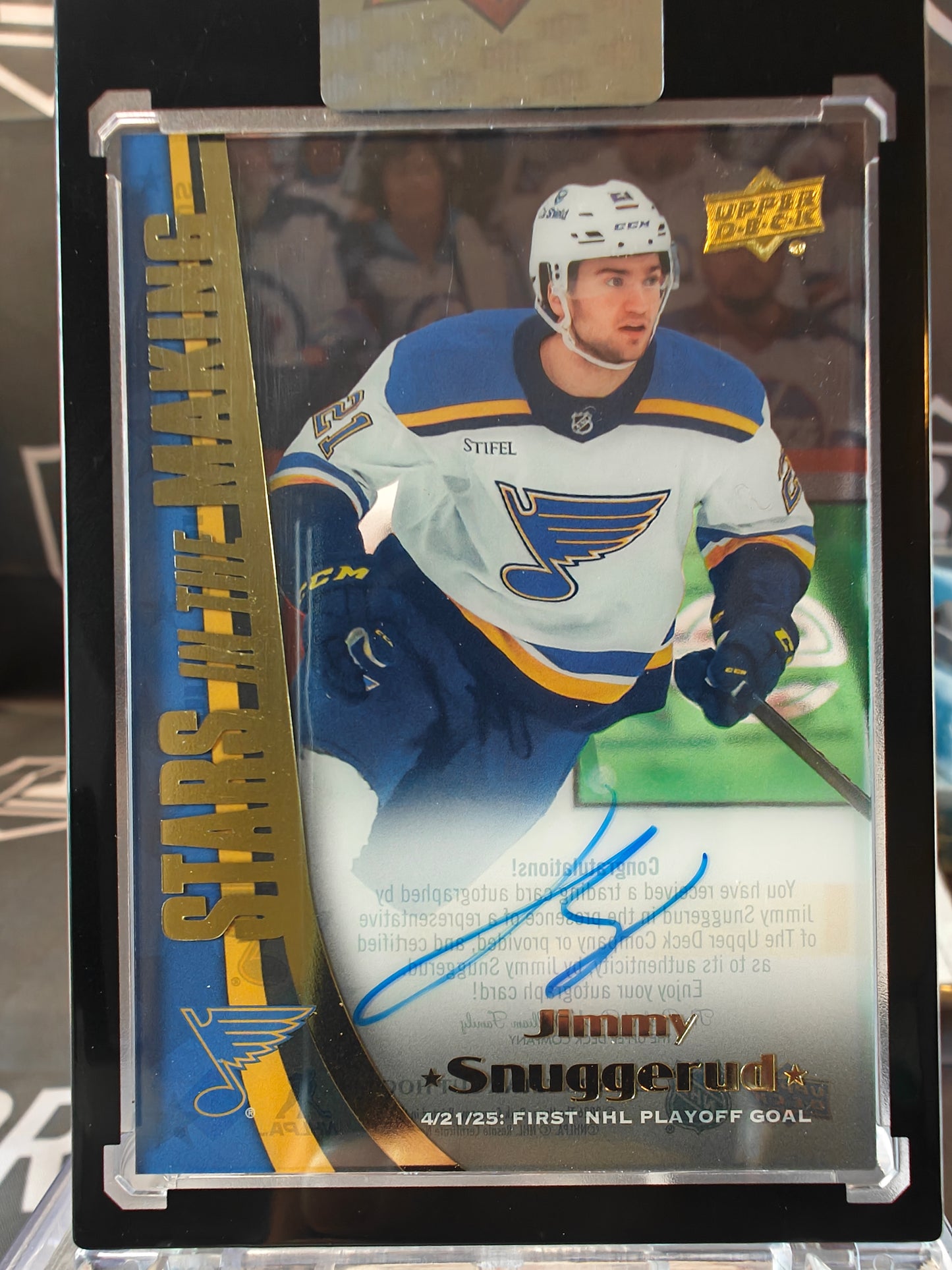 2025-26 Upper Deck Clear Cut Jimmy Snuggerud Auto Stars in the Making