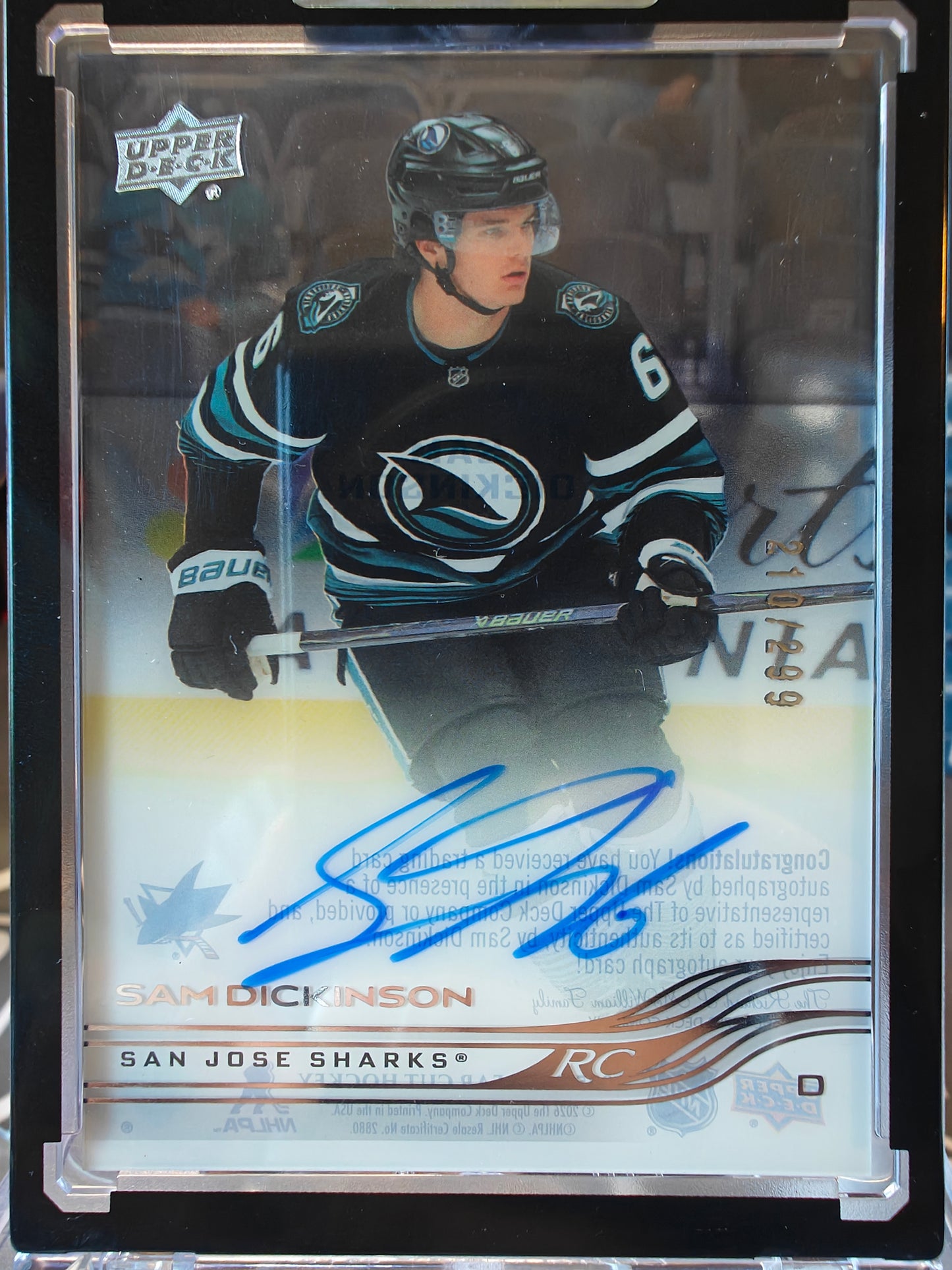 2025-26 Clear Cut Sam Dickinson Auto /299