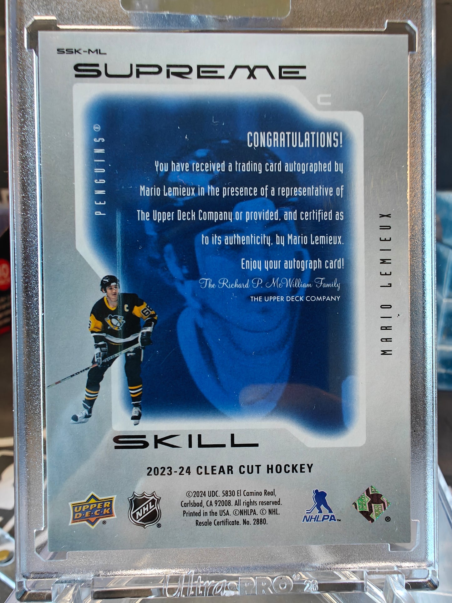 2023-24 Clear Cut Supreme Mario Lemieux Auto /25