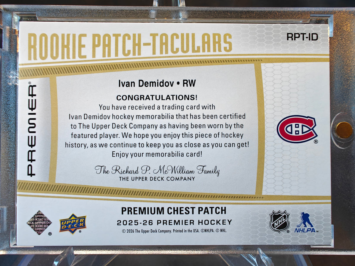 2025-26 Premier Ivan Demidov Rookie Patch-Taculars /25