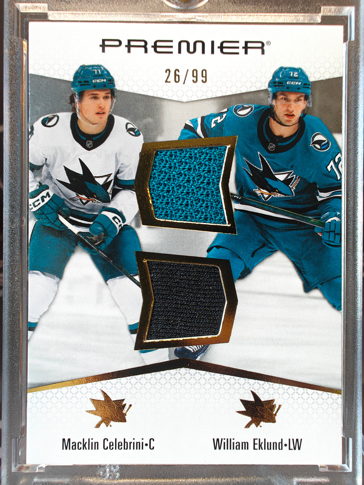 2025-26 Upper Deck Premier Macklin Celebrini & William Eklund Jersey /99