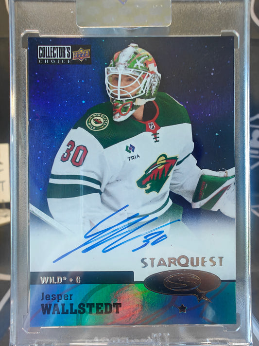2024-25 Upper Deck Clear Cut Collector's Choice StarQuest Auto Jesper Wallstedt CSA-JW Wild