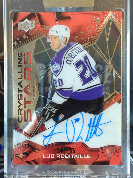 2024-25 Upper Deck Clear Cut Crystalline Stars Auto Luc Robitaille 12/35 CSA-LR Kings