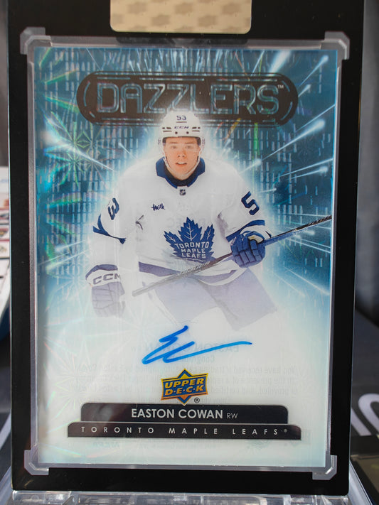2025-26 Upper Deck Clear Cut Dazzlers Auto Easton Cowan DA-EC Maple Leafs