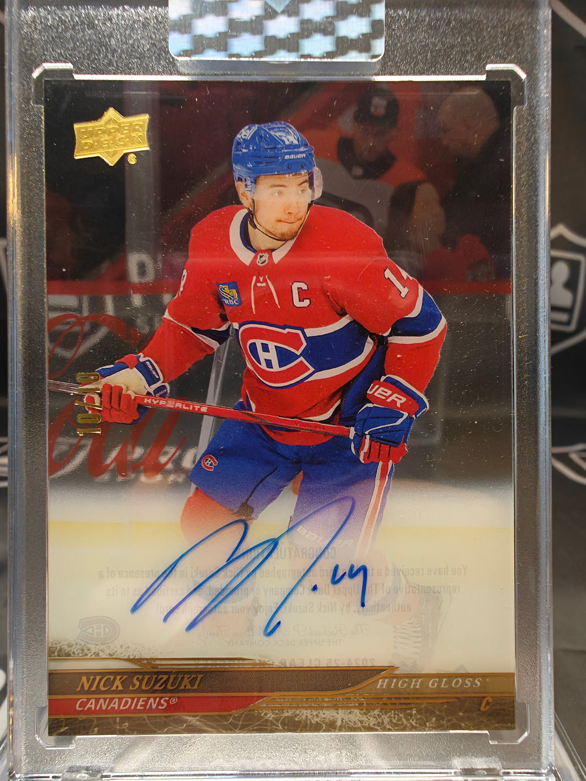 2024-25 Upper Deck Clear Cut Nick Suzuki #CC-NS High Gloss Auto /10 Canadiens