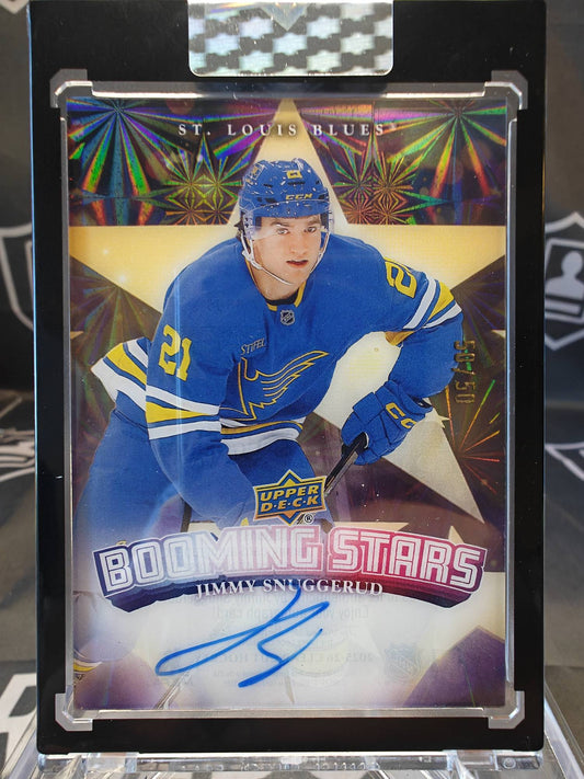 2025-26 Upper Deck Clear Cut Hockey Jimmy Snuggerud Booming Stars Auto /50