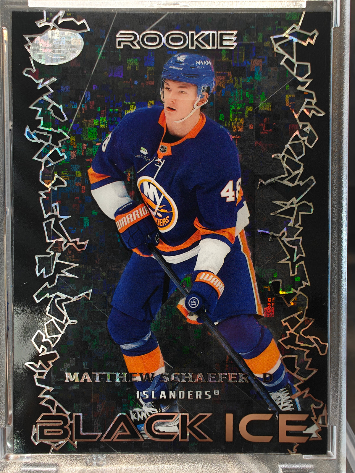 Matthew Schaefer 2025-26 Upper Deck Ice Black Ice BI-33 front