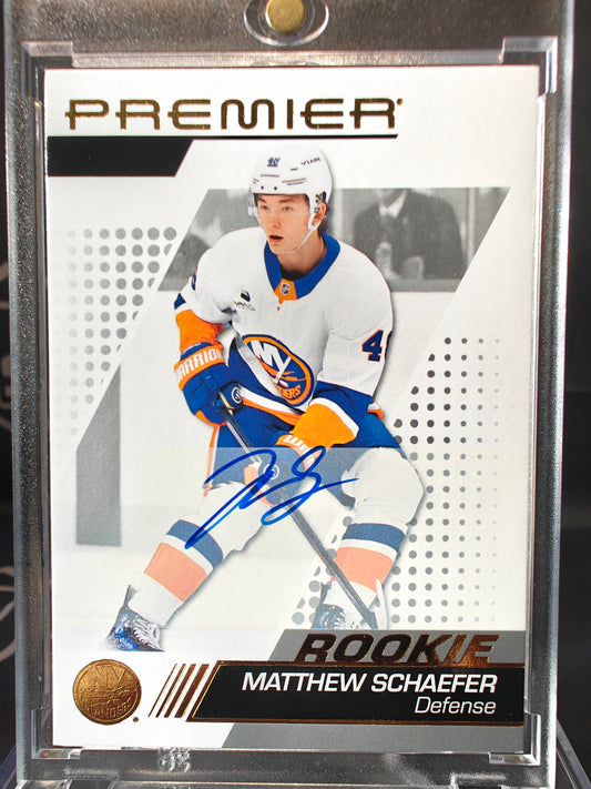 Matthew Schaefer 2025-26 Premier Rookie Auto #109 front