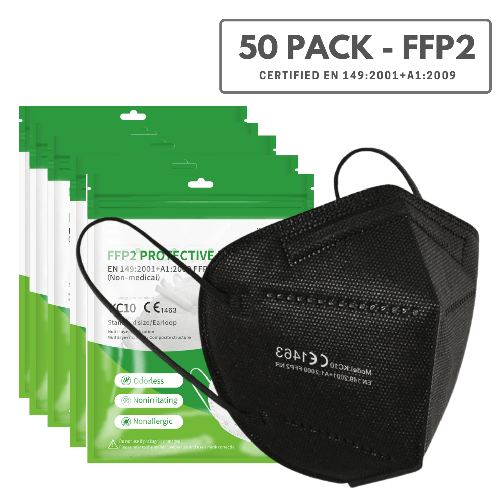 50 Pack - FFP2 Disposable Face Mask (Europe EN149 Certified) KN95