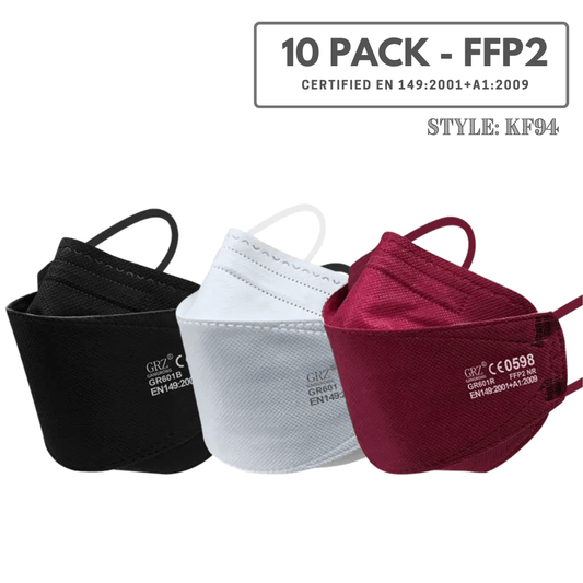 10 Pack - FFP2 Disposable Face Mask (Europe EN149 Certified) KF94