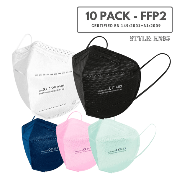 10 Pack - FFP2 Disposable Face Mask (Europe EN149 Certified) KN95