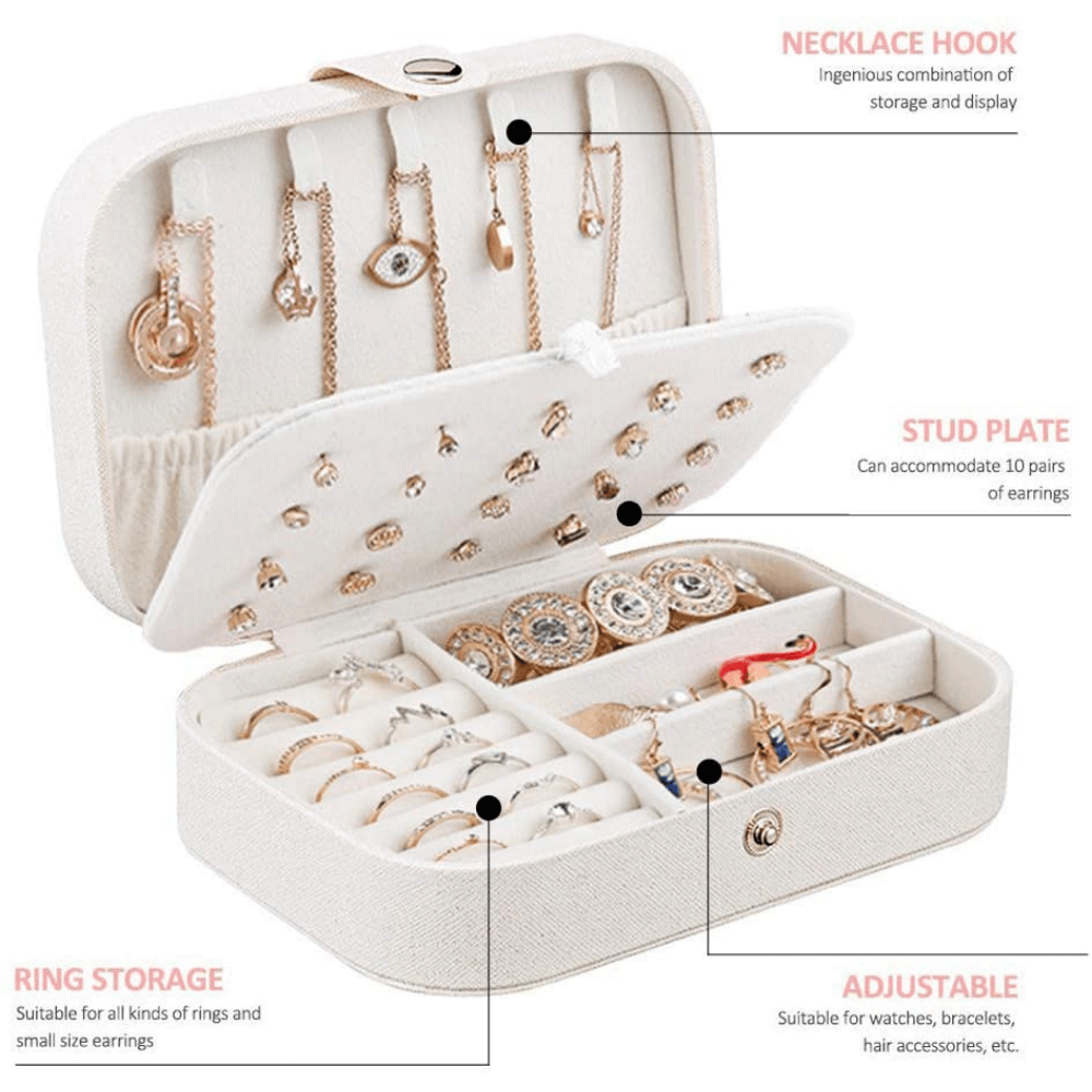 Jewelry Box Case - Small Travel Size (Pink)