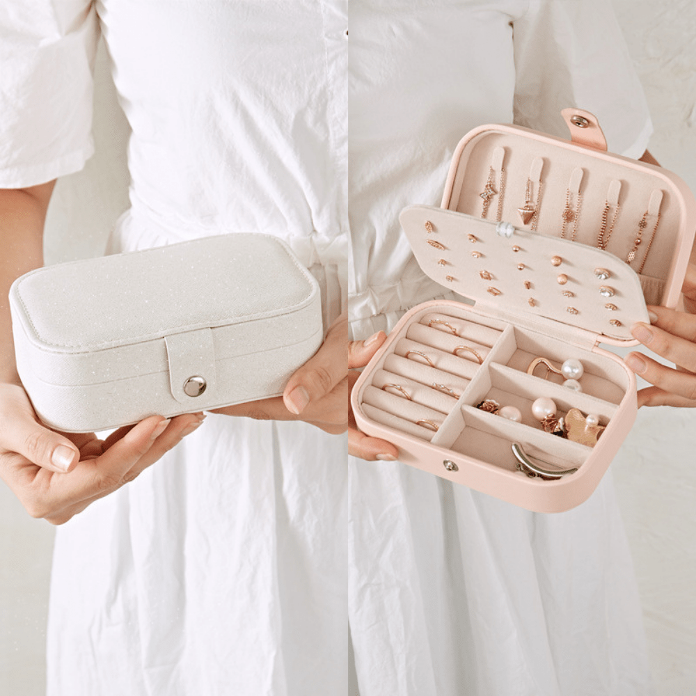 Jewelry Box Case - Small Travel Size (Pink)