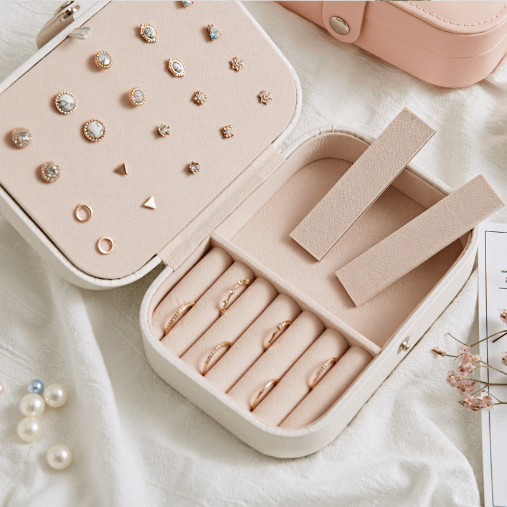Jewelry Box Case - Small Travel Size (Pink)