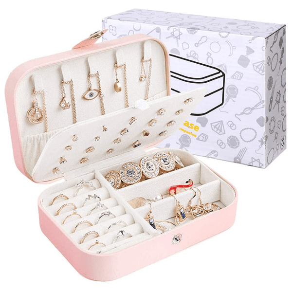 Jewelry Box Case - Small Travel Size (White)