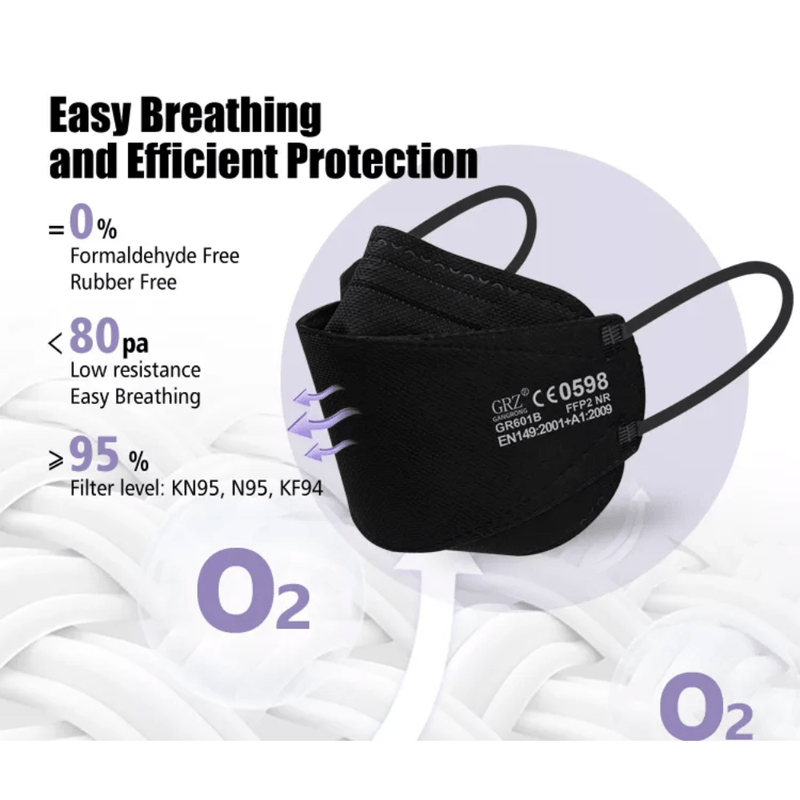 50 Pack FFP2 Disposable Face Mask (Europe EN149 Certified) KF94