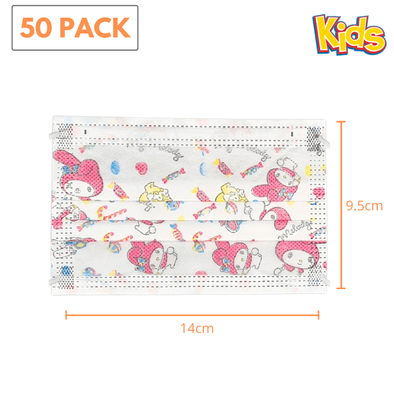 50 pack - KIDS! Disposable 3ply Face Masks