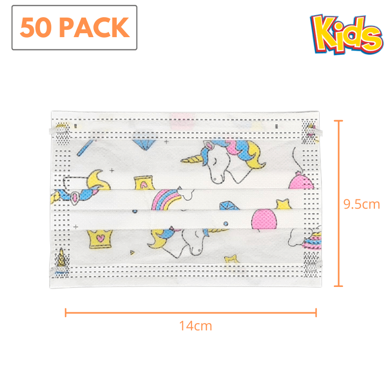50 pack - KIDS! Disposable 3ply Face Masks