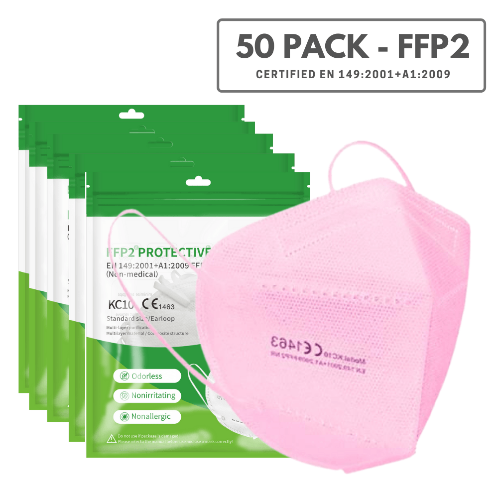50 Pack - FFP2 Disposable Face Mask (Europe EN149 Certified) KN95
