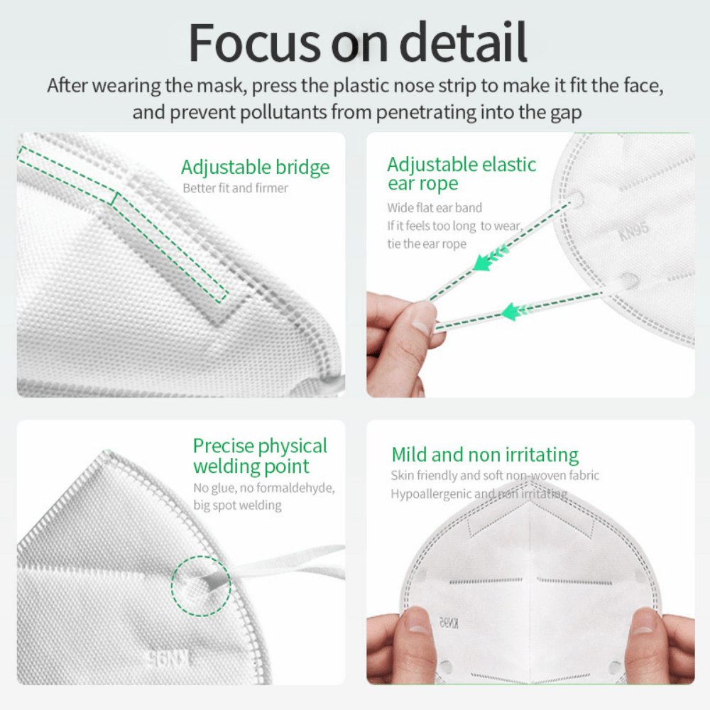 50 Pack - FFP2 Disposable Face Mask (Europe EN149 Certified) KN95